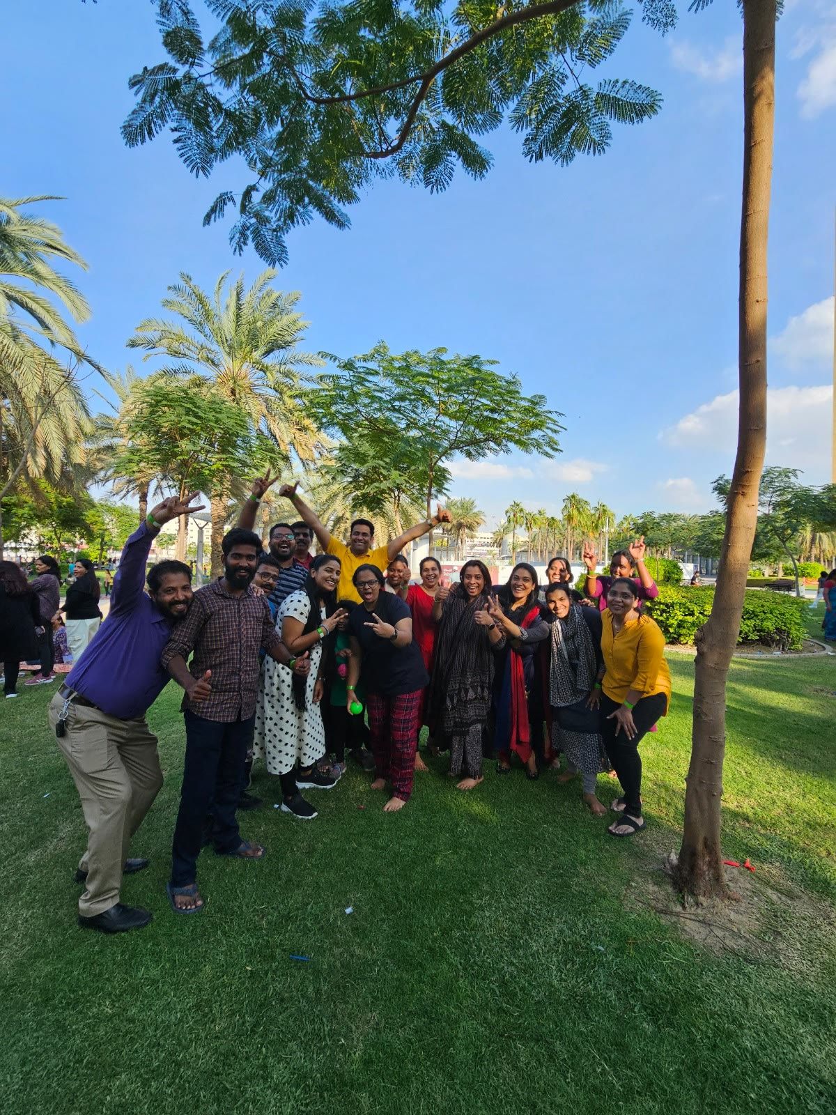 MERC Dubai church family group at a park
